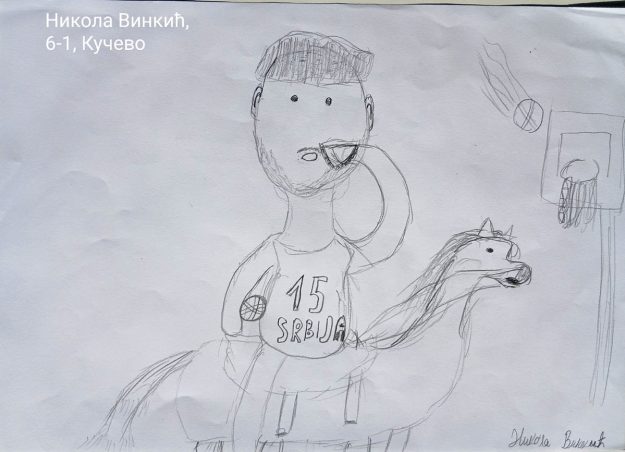 Карикатура 208: Никола Јокић Аутор: Никола Винкић, 6/1 ОШ „Угрин Бранковић“,Кучево Ментор: Саша Драгојевић