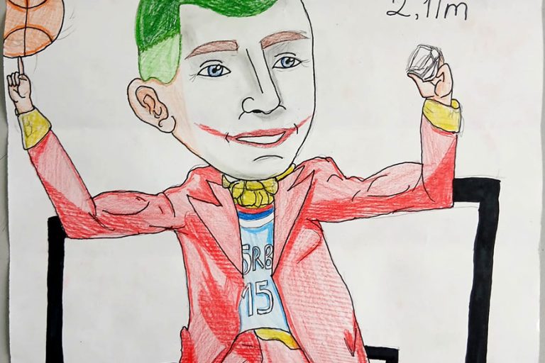 Карикатура 211: Никола Јокић Аутор: Николина Симеоновић, 8/2 ОШ „Угрин Бранковић“,Кучево Ментор: Саша Драгојевић