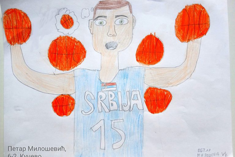 Карикатура 215: Никола Јокић Аутор: Петар Милошевић, 6/2 ОШ „Угрин Бранковић“,Кучево Ментор: Саша Драгојевић