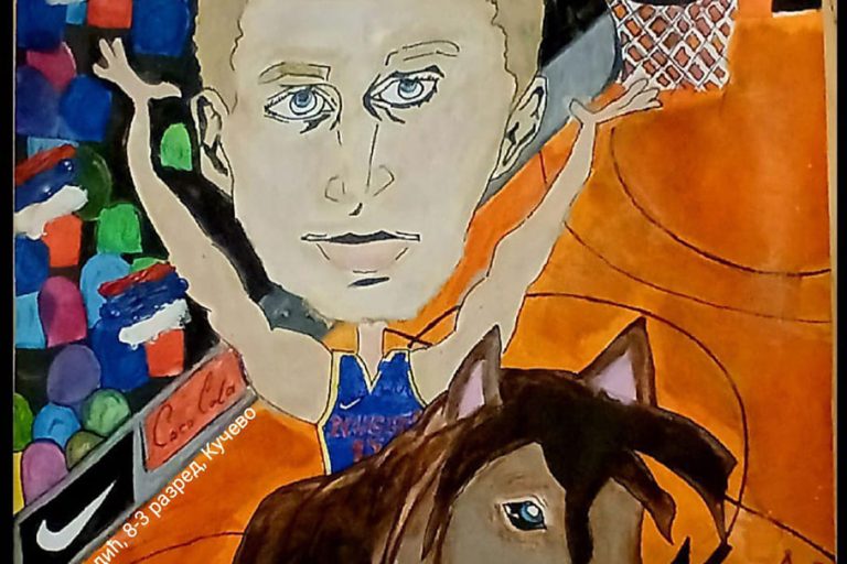 Карикатура 216: Никола Јокић Аутор: Петра Гроздић, 8/3 ОШ „Угрин Бранковић“,Нересница, Кучево Ментор: Саша Драгојевић