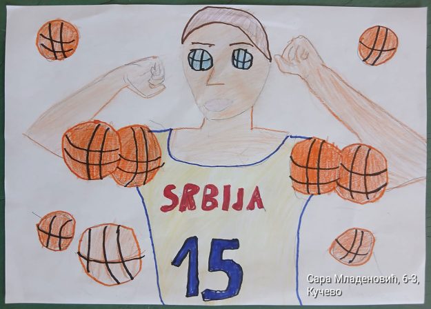 Карикатура 220: Никола Јокић Аутор: Сара Младеновић, 6/3 ОШ „Угрин Бранковић“ Нересница, Кучево Ментор: Саша Драгојевић