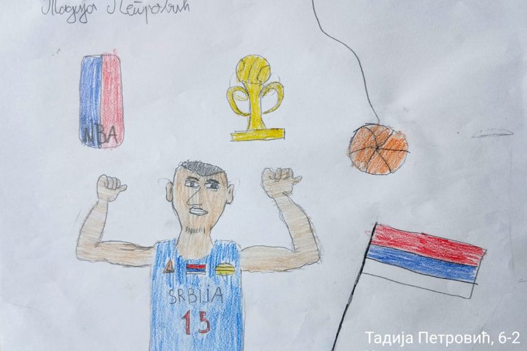 Карикатура 221: Никола Јокић Аутор: Тадија Петровић, 6/2 ОШ „Угрин Бранковић“ , Кучево Ментор: Саша Драгојевић