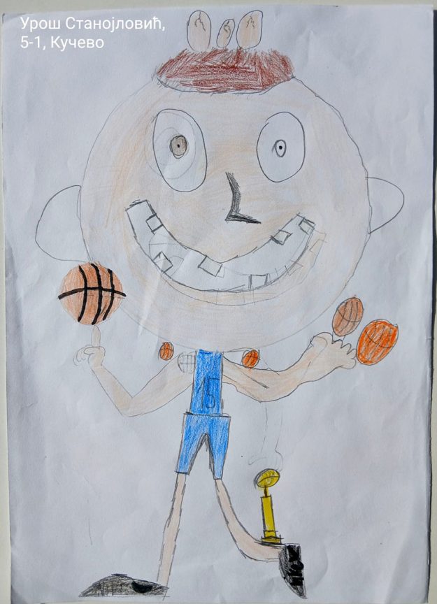 Карикатура 226: Никола Јокић Аутор: Урош Станојловић, 5/1 ОШ „Угрин Бранковић“, Кучево Ментор: Саша Драгојевић