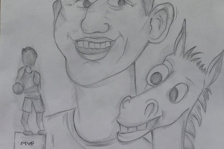 Карикатура 228: Никола Јокић Аутор: Искра Јовић, 5/3 ОШ „Доситеј Обрадовић“ Пожаревац Ментор: Јованка Ликар