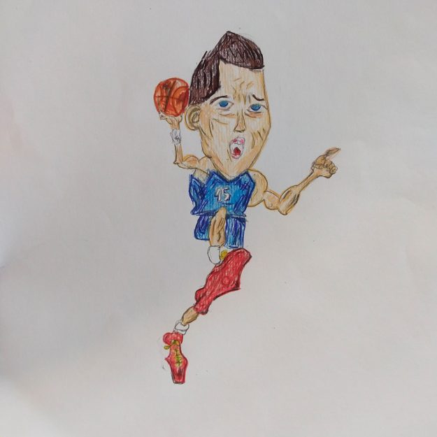 230 Карикатура 230: Никола Јокић Аутор: Миња Марјановић, 5/3 ОШ „Доситеј Обрадовић“ Пожаревац Ментор: Јованка Ликар