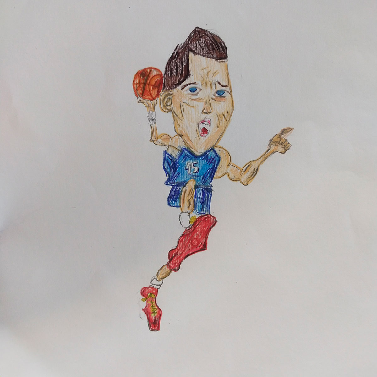 Карикатура 230: Никола Јокић Аутор: Миња Марјановић, 5/3 ОШ „Доситеј Обрадовић“ Пожаревац Ментор: Јованка Ликар