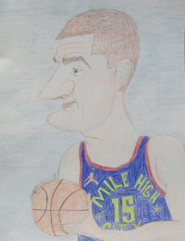 232 Карикатура 232: Никола Јокић Аутор: Алекса Перић, 5/3 ОШ „Доситеј Обрадовић“ Пожаревац Ментор: Јованка Ликар