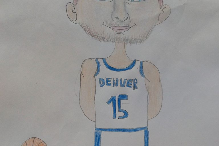 Карикатура 234: Никола Јокић Аутор: Сашка Петровић, 5/1 ОШ „Доситеј Обрадовић“ Пожаревац Ментор: Јованка Ликар