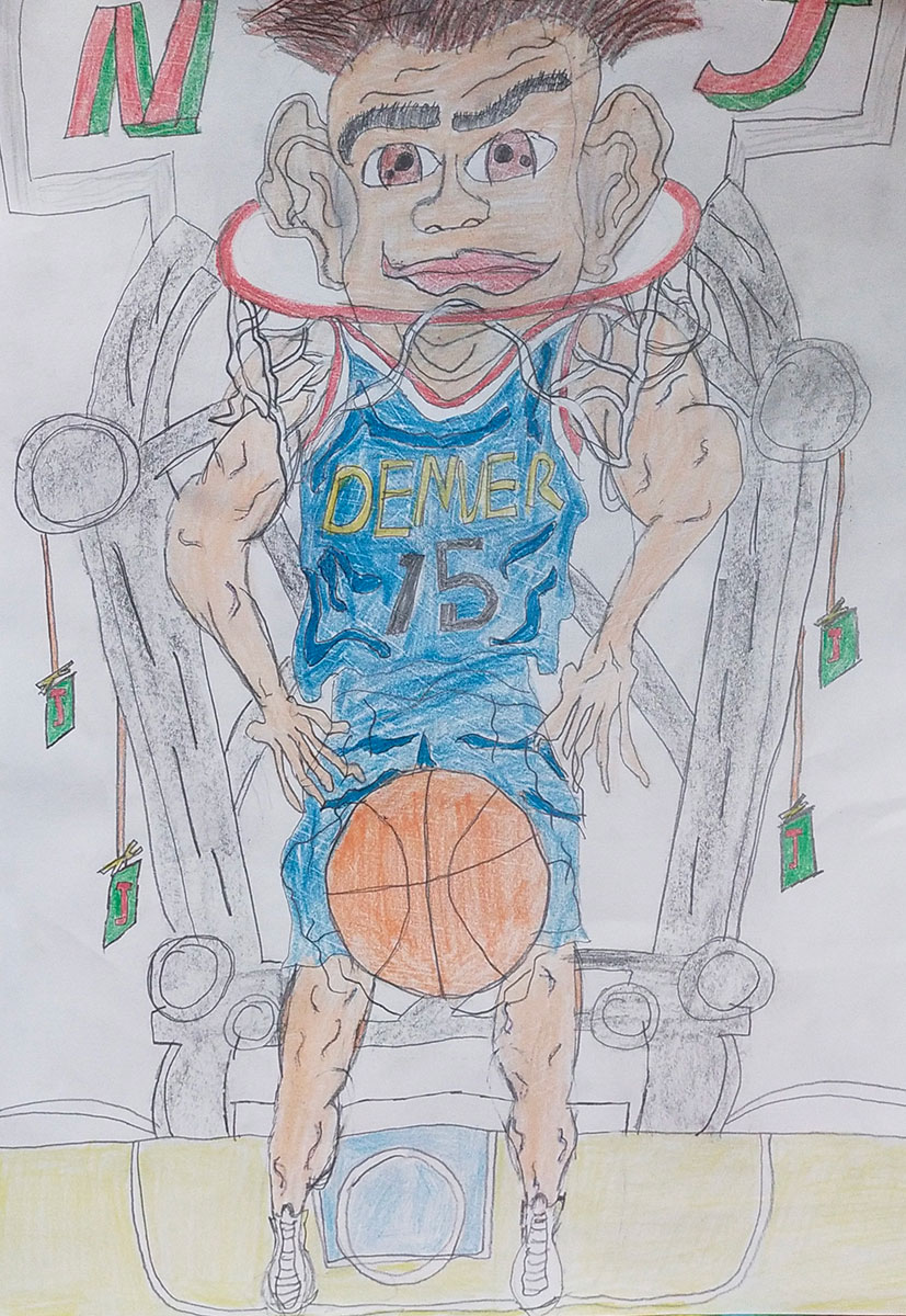 Карикатура 235: Никола Јокић Аутор: Душан Кокер, 6/1 ОШ „Доситеј Обрадовић“ Пожаревац Ментор: Јованка Ликар