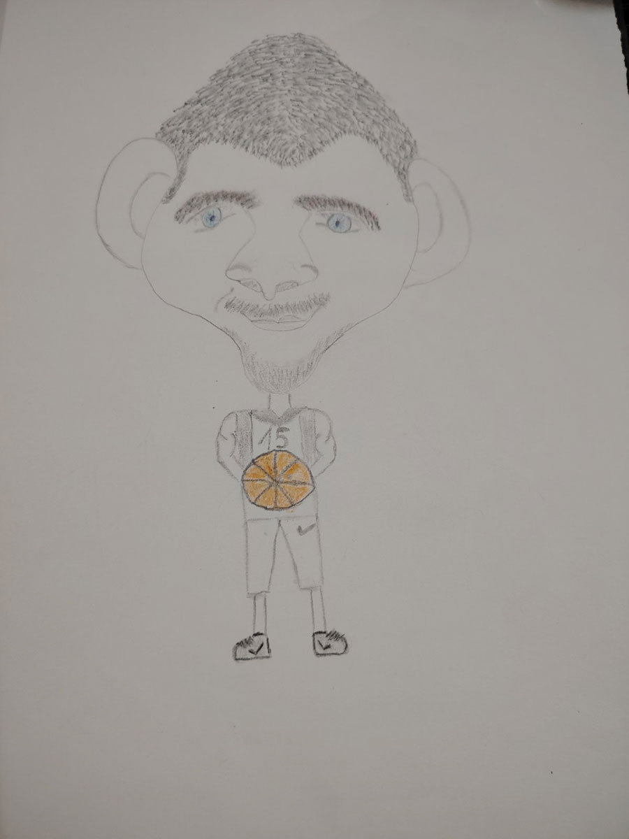 Карикатура 238: Никола Јокић Аутор: Лазар Станимировић, други разред ОШ "Краљ Александар I", Пожаревац Ментор Ивана Мартиновић Никодијевић