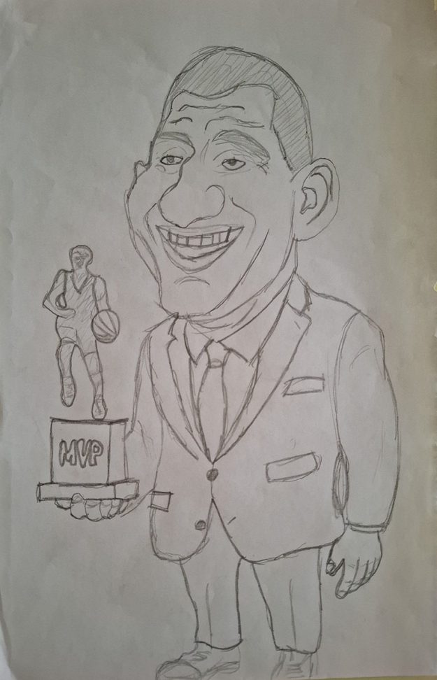 Карикатура 244: Никола Јокић Аутор: Филип Милошевић, 3/1 Гимназија, Пожаревац