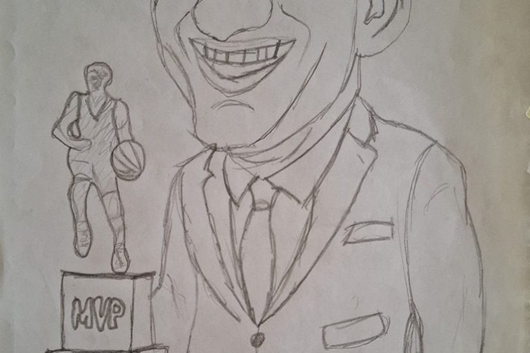 Карикатура 244: Никола Јокић Аутор: Филип Милошевић, 3/1 Гимназија, Пожаревац