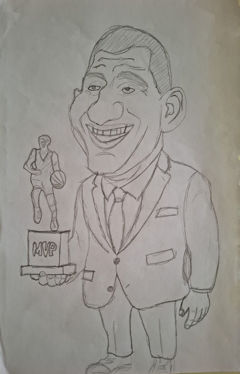 Карикатура 244: Никола Јокић Аутор: Филип Милошевић, 3/1 Гимназија, Пожаревац