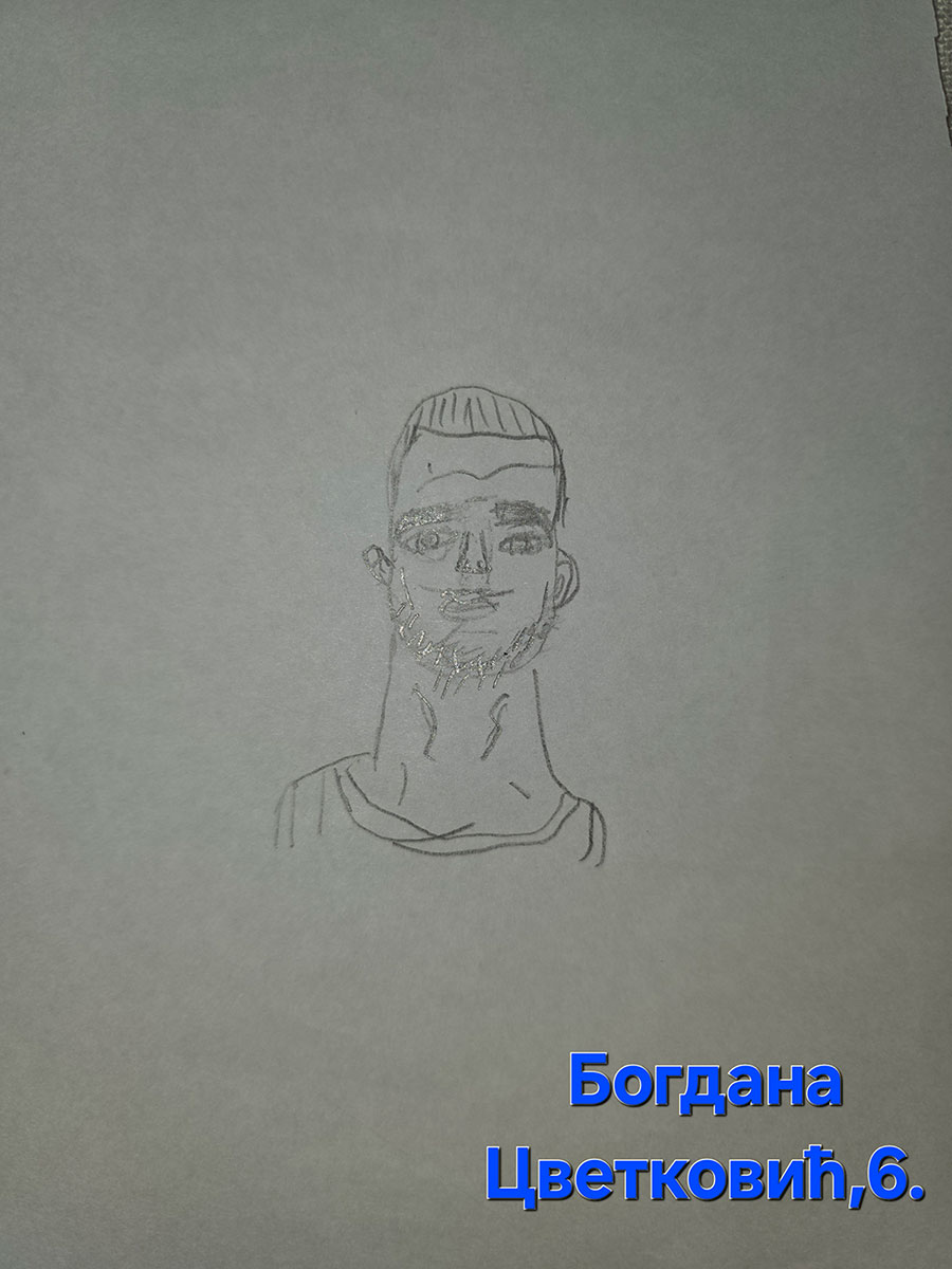 Карикатура 245: Никола Јокић Аутор: Богдан Цветковић, 6. разред Српска допунска школа, СР Немачка Ментор: Александра Цветковић