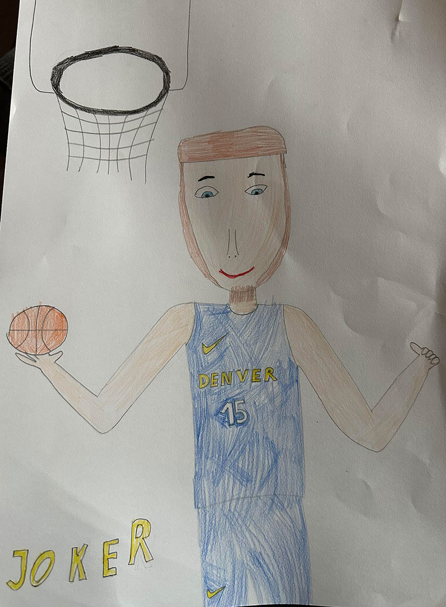 Карикатура 258: Никола Јокић аутор: Лена Ђурђевич 2-3 ОШ ,,Милош Црњански" Београд Ментор: учитељица Светлана Живковић