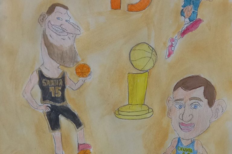 Карикатура 63: Никола Јокић Аутор: Невенка Недељковић, 8/3 ОШ „Свети Сава“, Пожаревац Ментор: Ерол Ђурић