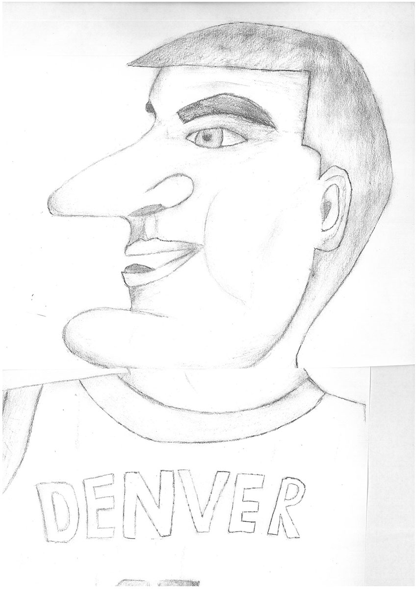 Карикатура 67: Никола Јокић Аутор: Милош Милутиновић, 4/1 ОШ „Моша Пијаде“, Жагубица Ментор: Снежана Николић