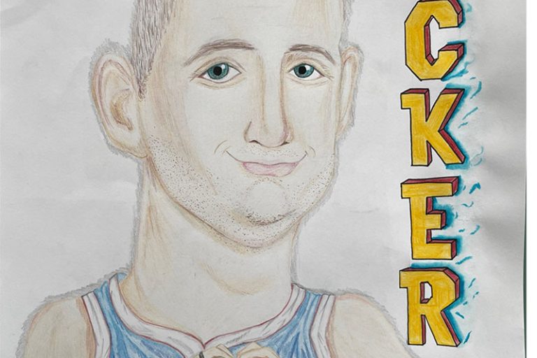 Карикатура 68: Никола Јокић Аутор: Анастасија Лола Коцић, 9. разред ЈУ Основна школа ,,Свети Сава" Бијељина Ментор: мср Маријана Радовановић