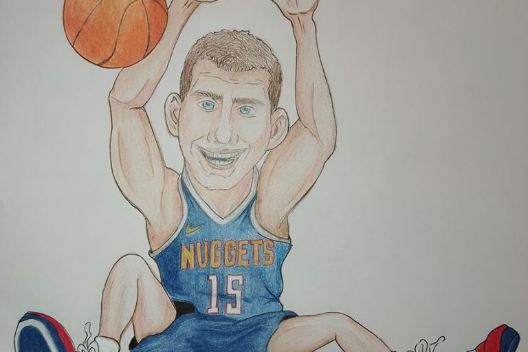 Карикатура 71: Никола Јокић Аутор : Сара Јањичић, 7/2 ОШ “Петар Петровић Његош", Велика Обарска, РС Ментор: Радмила Максимовић