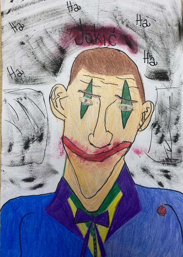 Карикатура 75: Никола Јокић Аутор : Лена Драгутиновић, 4/5 ОШ „Др Јован Цвејић", Смедерево Ментор: Наташа Обрадовић