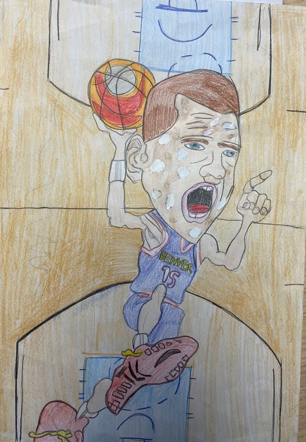 Карикатура 76: Никола Јокић Аутор : Андреа Ристић, 4/5 ОШ „Др Јован Цвејић", Смедерево Ментор: Наташа Обрадовић