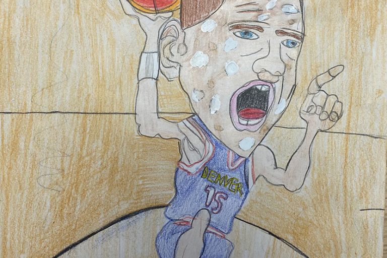 Карикатура 76: Никола Јокић Аутор : Андреа Ристић, 4/5 ОШ „Др Јован Цвејић", Смедерево Ментор: Наташа Обрадовић