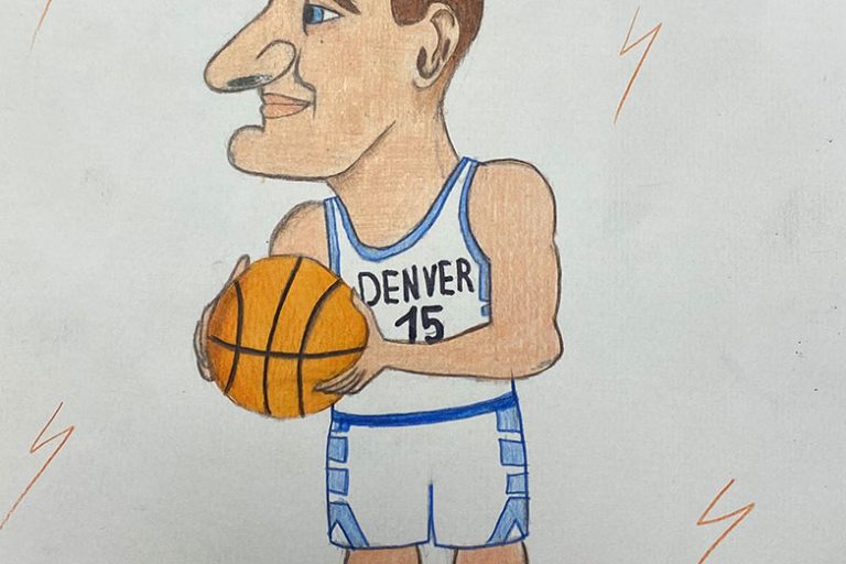 Карикатура 77: Никола Јокић Аутор : Ленка Шумаковић, 4/5 ОШ „Др Јован Цвејић", Смедерево Ментор: Наташа Обрадовић