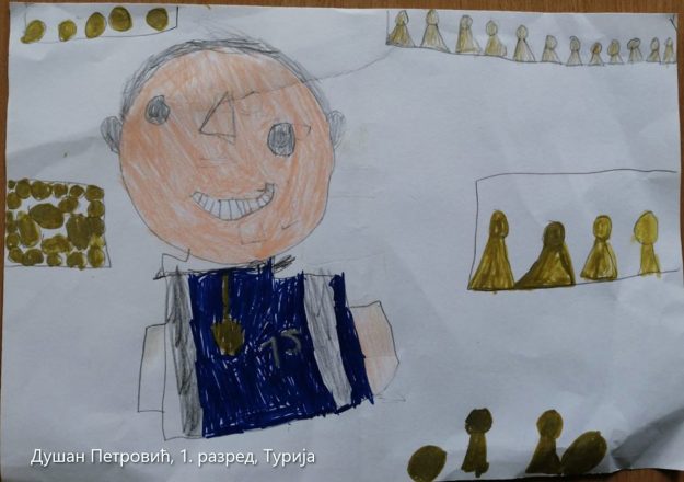 Карикатура 82: Никола Јокић Аутор : Душан Петровић, 1. разред ОШ „Вељко Дугошевић", Турија Ментор: Саша Драгојевић