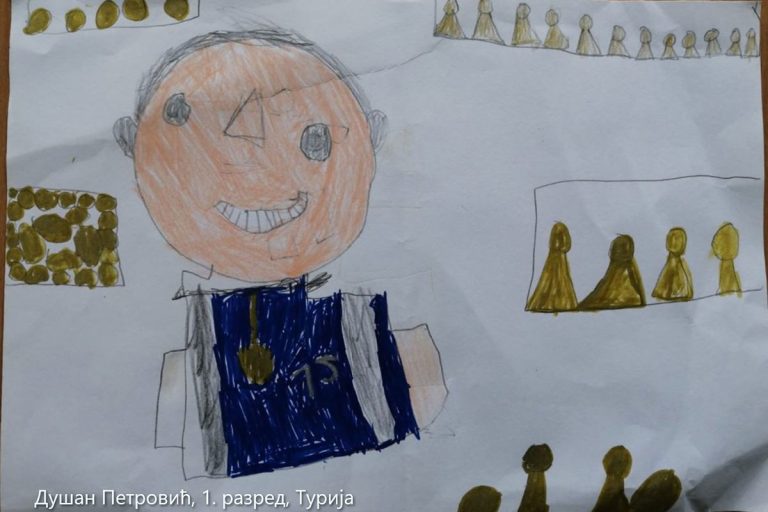 Карикатура 82: Никола Јокић Аутор : Душан Петровић, 1. разред ОШ „Вељко Дугошевић", Турија Ментор: Саша Драгојевић