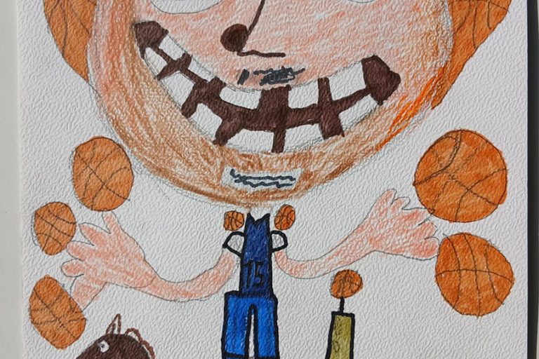 Карикатура 83: Никола Јокић Аутор : Виктор Адамовић и Михајло Предић, 6. разред ОШ „Вељко Дугошевић", Турија Ментор: Саша Драгојевић