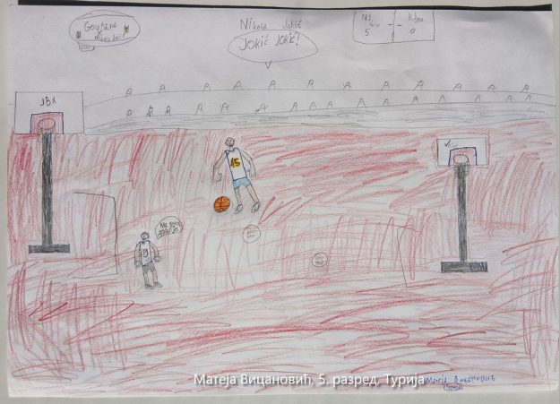 Карикатура 85: Никола Јокић Аутор : Матеја Вицановић, 5. разред ОШ „Вељко Дугошевић", Турија Ментор: Саша Драгојевић