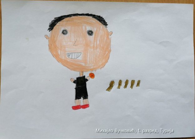 Карикатура 89: Никола Јокић Аутор : Михајло Вучковић, 1. разред ОШ „Вељко Дугошевић", Турија Ментор: Саша Драгојевић