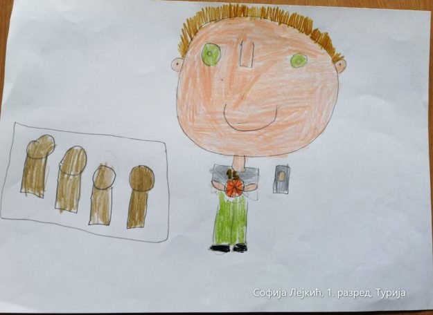 Карикатура 92: Никола Јокић Аутор : Софија Лејкић, 1. разред ОШ „Вељко Дугошевић", Турија Ментор: Саша Драгојевић