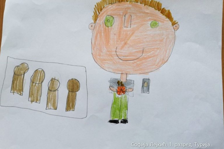 Карикатура 92: Никола Јокић Аутор : Софија Лејкић, 1. разред ОШ „Вељко Дугошевић", Турија Ментор: Саша Драгојевић