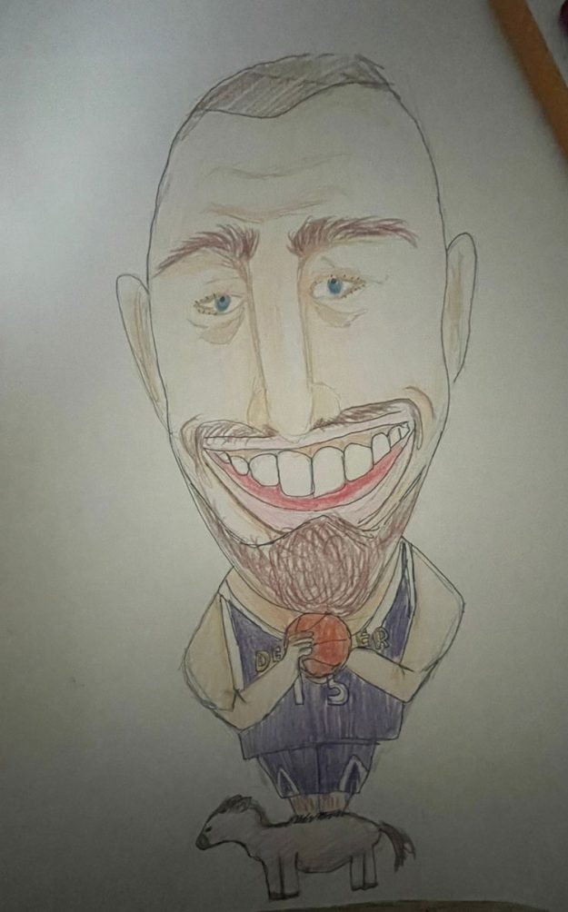 Карикатура 95: Никола Јокић Аутор : Исидора Горман 8.р. Српска допунска школа, Кипар Ментор: Драгана Христу