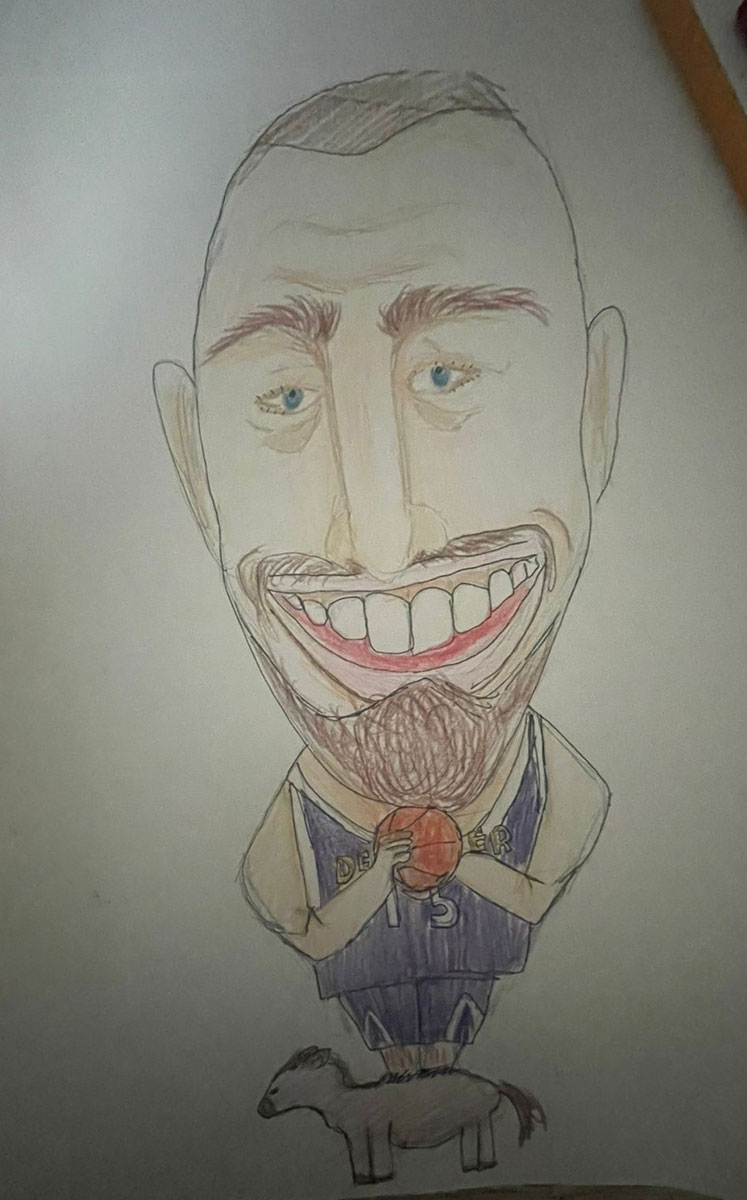 Карикатура 95: Никола Јокић Аутор : Исидора Горман 8.р. Српска допунска школа, Кипар Ментор: Драгана Христу