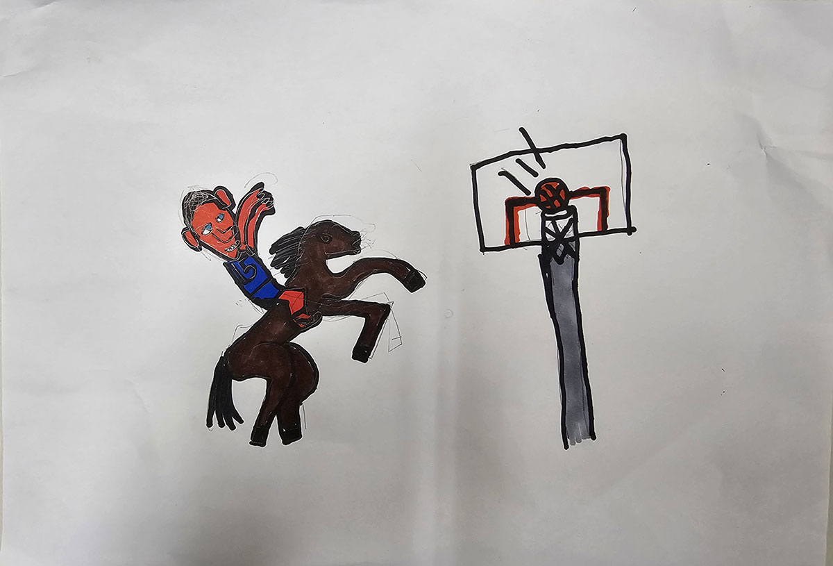 Карикатура 98: Никола Јокић Аутор : Арел Аладаг 4.р. Српска допунска школа, Кипар Ментор: Драгана Христу