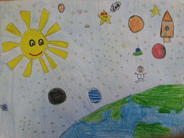 Такмичарски рад 145 Аутор: Никола Ђорђевић 4-1 ОШ „Душан Јерковић“, Банатски Карловац Назив романа „Велика космичка авантура“.Илустрација приче „Звездана тајна“ Ментор: Драгана Ђукановић