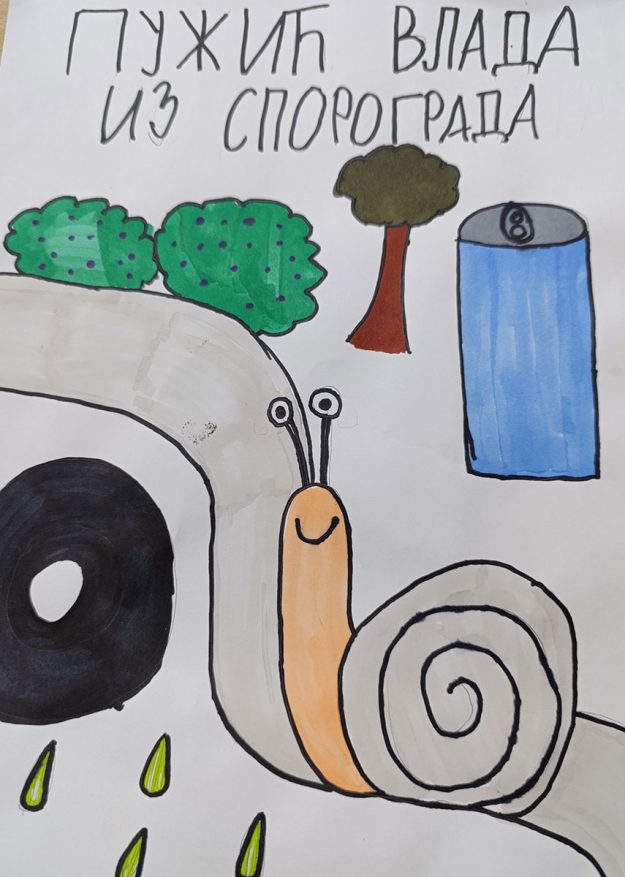 Такмичарски рад 170 Аутор: Сара Будимир 4/4 ОШ „Марија Трандафил “,Ветерник Назив дела: „Пужић Влада из Спорограда “ Ментор: Нинослава Ћук, учитељица