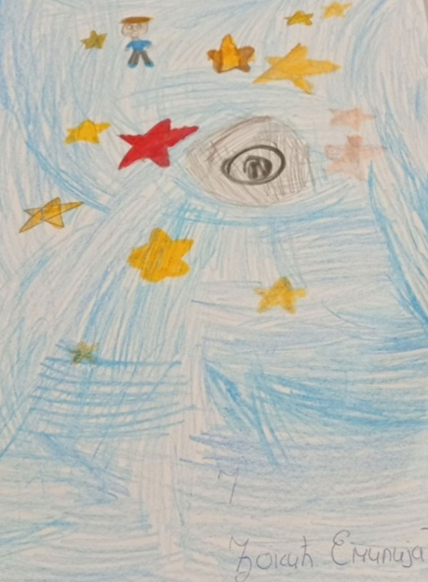 Такмичарски рад 239 Аутор: Емилија Ђокић 1. разред ОШ „Иво Андрић" Радинац Романа: ,,Велика космичка авантура“ Ментор: Наташа Ђорђевић Арсић