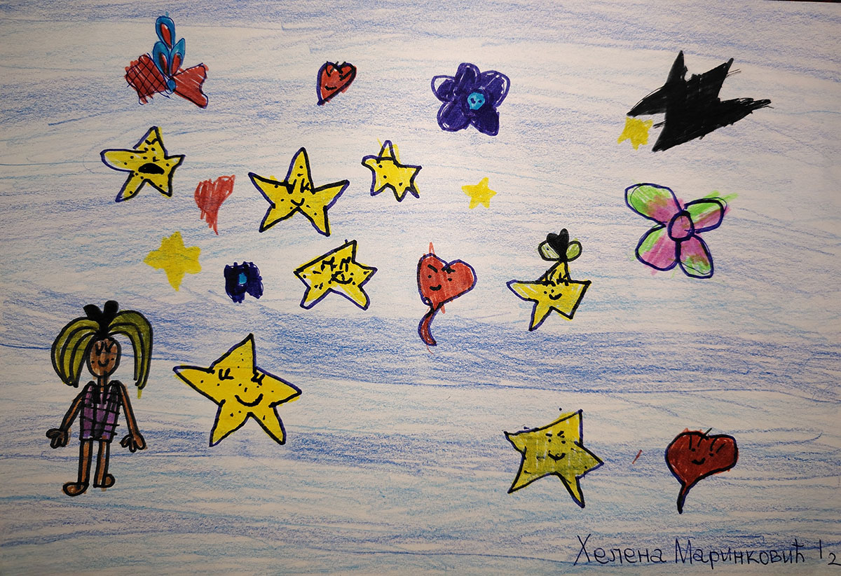 Такмичарски рад 240 Аутор: Хелена Маринковић 1. разред ОШ „Иво Андрић" Радинац Романа: ,,Велика космичка авантура“ Ментор: Наташа Ђорђевић Арсић