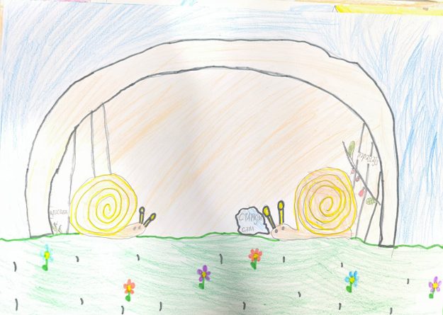 Такмичарски рад 283 Аутор: Катарина Стаменковић, други разред, 2-2, Основна школа „Милош Црњански”, Београд. Одломак из романа „Дечак Змај и друге бајке“, прича „Пужић Влада из Спорограда“. Ментор: Ватрослава Милојевић