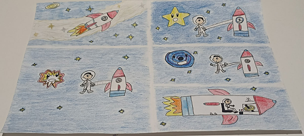 Такмичарски рад 301 Аутор: Ева Самарџић, други разред ОШ „Краљ Александар I", Пожаревац Роман: „Велика космичка авантура" Ментор: Ивана Мартиновић Никодијевић