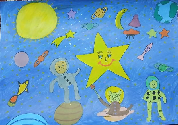 Такмичарски рад 35 Јована Љубеновић, 2. разр., 2. разр. Основна школа ,, Јастребачки партизани" Мерошина (ИО Доња Расовача) Назив романа: Илустрација приче "Звездана тајна" из књиге "Велика космичка авантура"" Ментор: Сузана Стојановић, учитељица