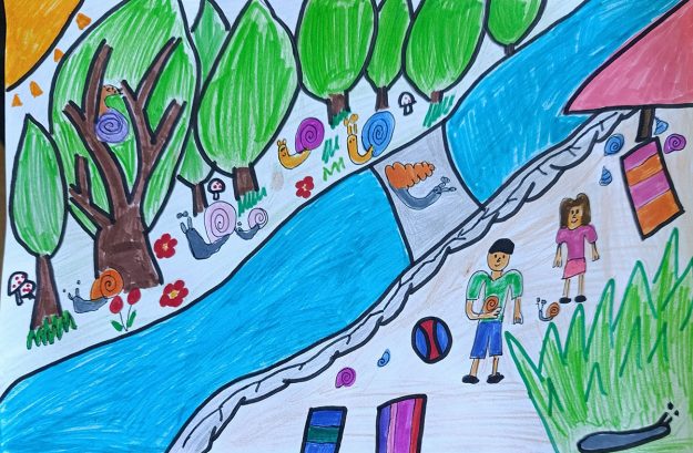 Такмичарски рад 36 Теа Прокић, 3. разр. Основна школа ,, Јастребачки партизани" Мерошина (ИО Доња Расовача) Назив романа: Илустрација приче "Пужић Влада из Спорограда" из књиге "Дечак Змај и друге бајке“ Ментор: Сузана Стојановић, учитељица