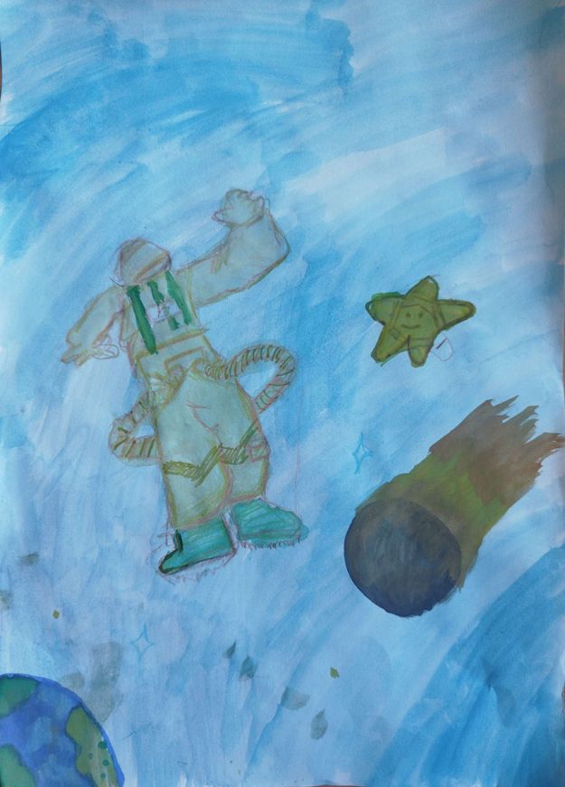 Такмичарски рад 400 Аутор: Ђурђа Јоксимовић,3.разред, ОШ "Миливоје Боровић", Мачкат Роман: "Велика космичка авантура " Ментор: Зоран Дуловић