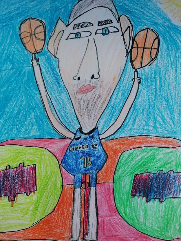 Карикатура 31: Никола Јокић Аутор: Вук Максић 3/1 ОШ „Десанка Максимовић“, Пожаревац Ментор: Драгана Момчиловић