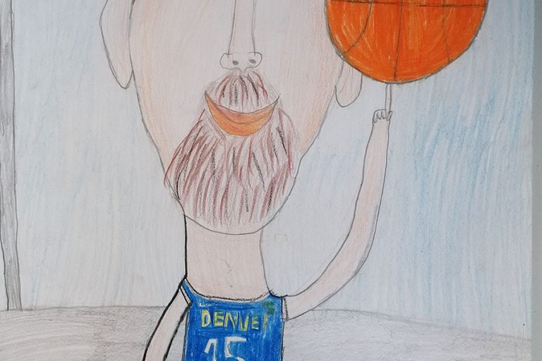 Карикатура 33: Никола Јокић Аутор: Петра Благојевић 3/1 ОШ „Десанка Максимовић“, Пожаревац Ментор: Драгана Момчиловић