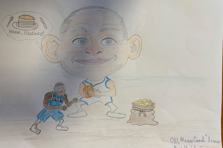 Карикатура 36: Никола Јокић Аутор: Вук Цвејић, 2/3 ОШ „Милош савић“, Лучица Ментор: Снежана Петровић
