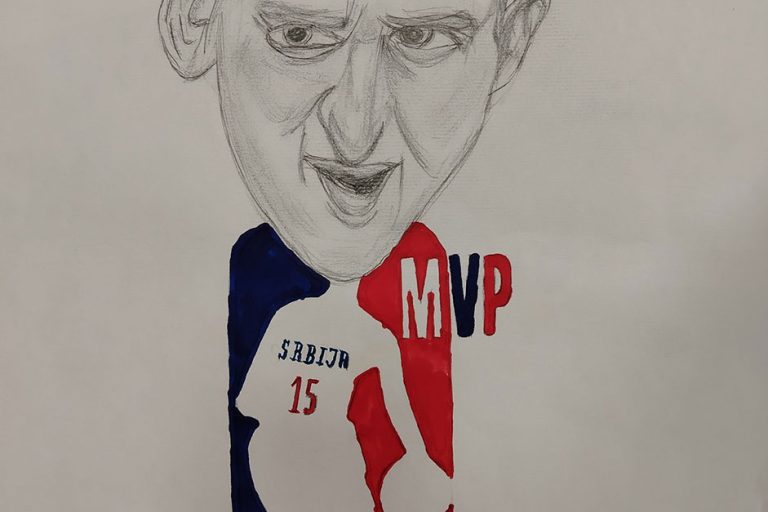 Карикатура 37: Никола Јокић Аутор: Емилија Пајовић, 6/3 ОШ „Вук Караџић“, Пожаревац Ментор: Марина Деспот